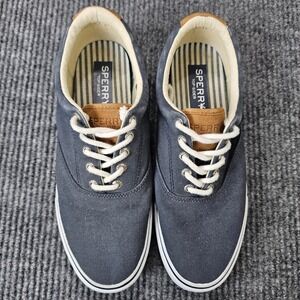 Sperry Sneaker Mens 9 Blue Striper II CVO Canvas Boat Shoe Nautical‎ 1048024